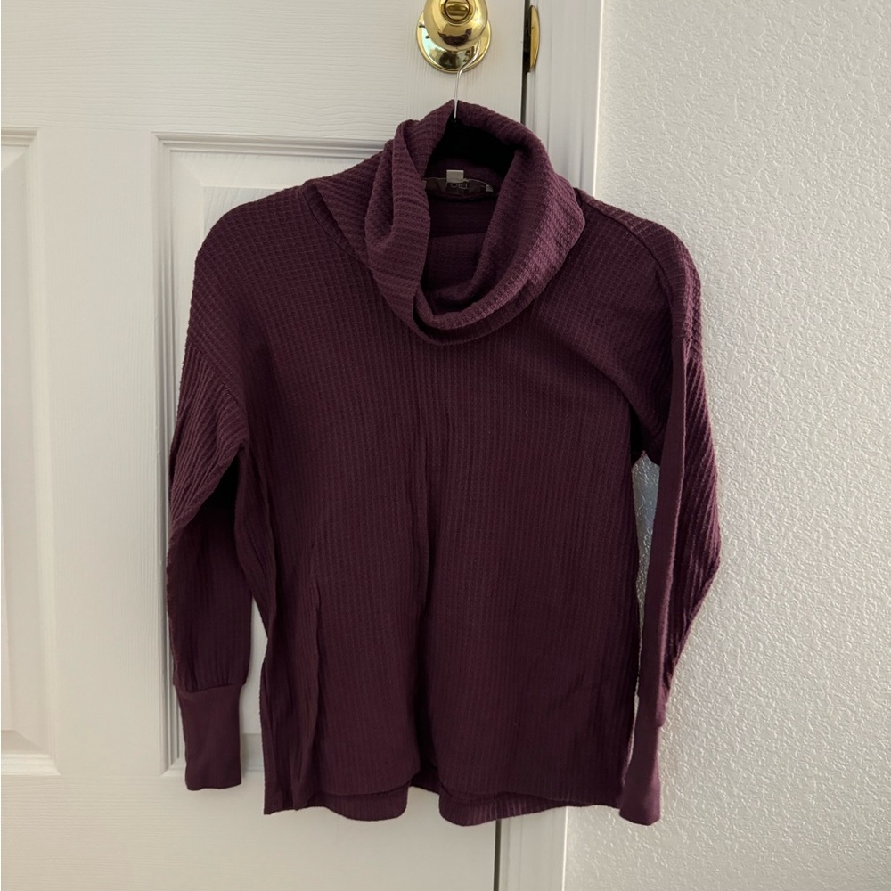 Loft Waffle knit cowl neck top